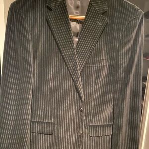 BLACK VELVET WITH PIN STRIPE BLAZER